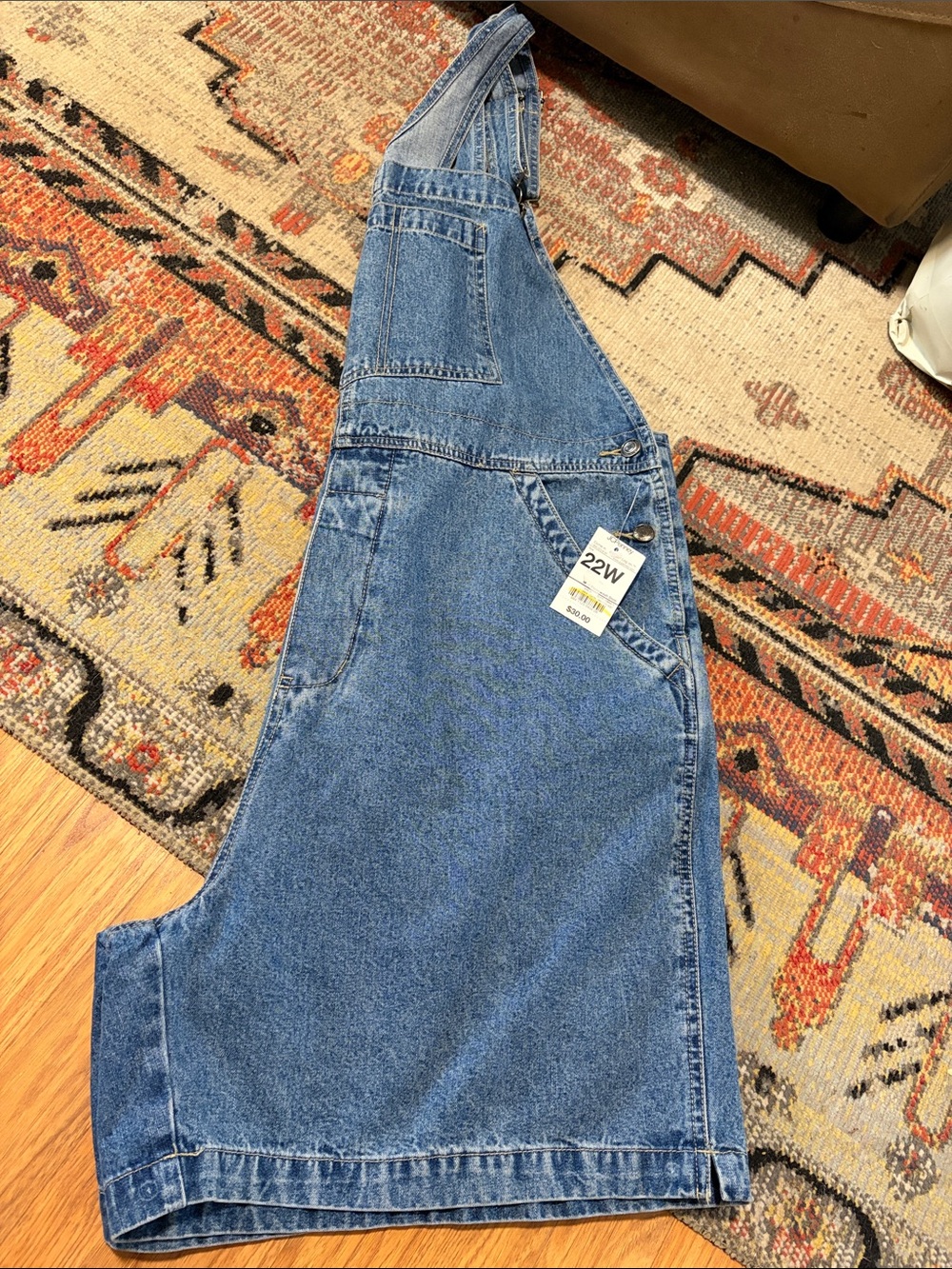 St. John's Bay Blue Denim Overalls Shorts